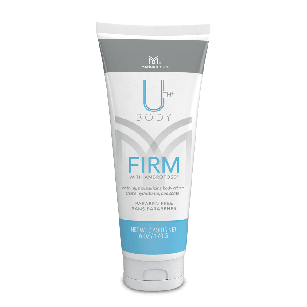 Creme FIRM com <sup>Ambrotose®</sup>: Acalma todo o corpo com este creme hidratante enriquecido.