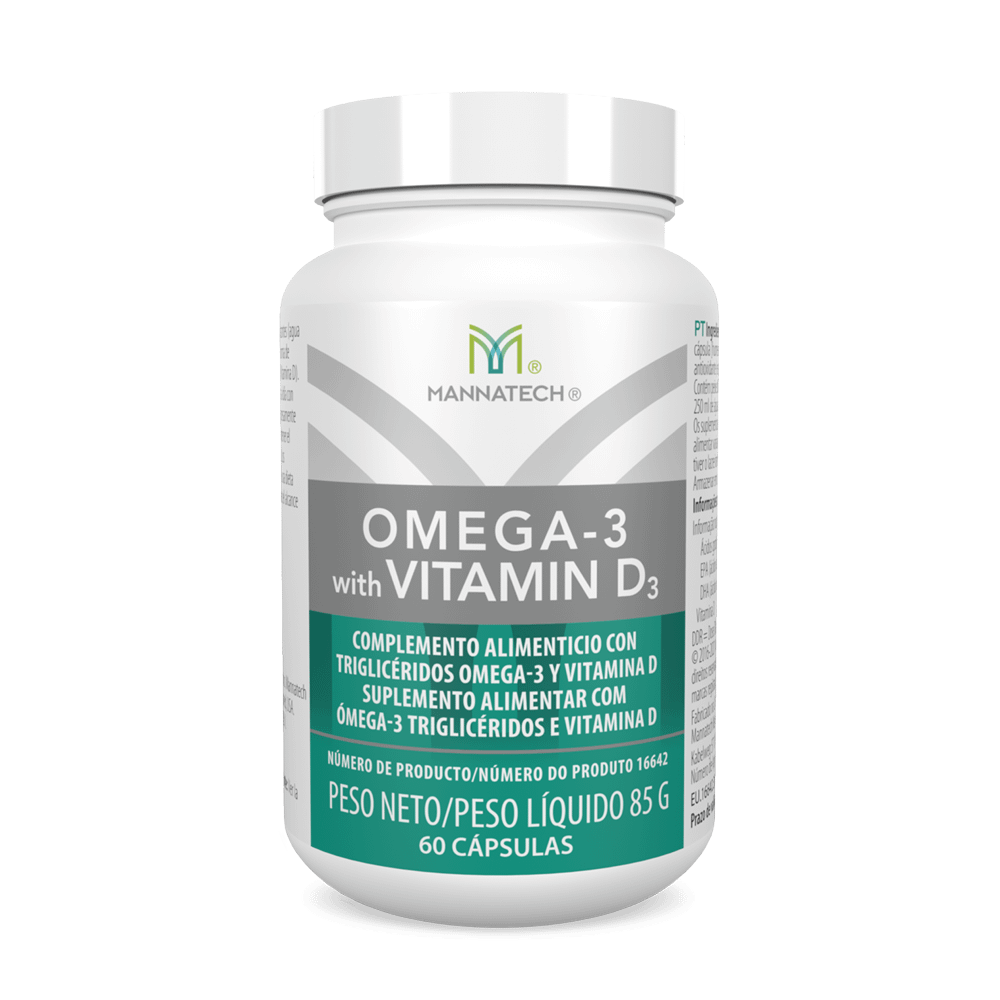 Ómega-3 com Vitamina <sub>D3</sub>: Apoio diário à saúde dos ossos, do cérebro e do coração