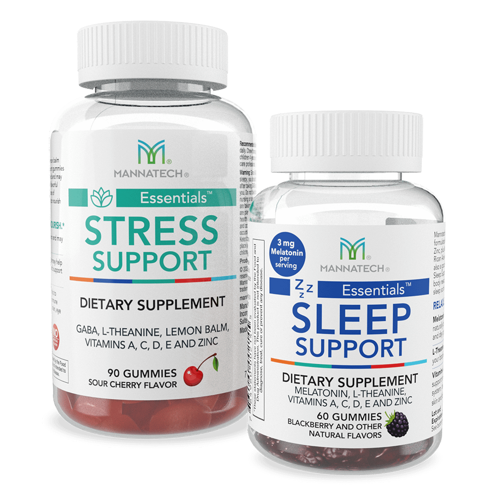 Gomitas Stress y Stress y Sleep Support de Mannatech: Relájate. Descansa. Repite.